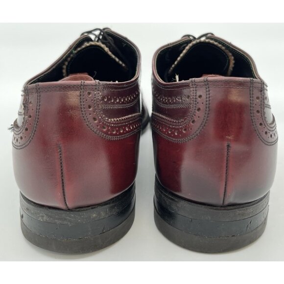 Vintage Florsheim Imperial Men’s 11C Wingtip Oxford Burgundy Leather Dress Shoes - Picture 4 of 12